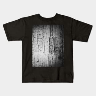 Overhead Closeup of Car Tire Mark in Parking Lot Kids T-Shirt